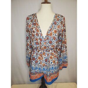 Pre-Loved A3 Design Long Sleeve Floral Print Romper Size Medium